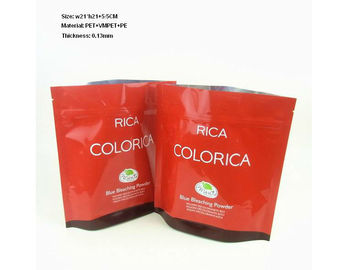 Lamination Material Red Resealable Plastic Bags With Tear Notch , Foil Stand Up Pouches