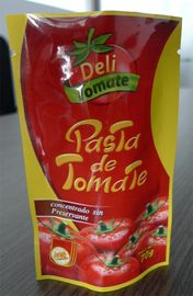 Customized Pasta Sauce Packaging , PET / AL Side Gusset Bag With Zippered