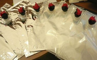 บรรจุภัณฑ์พลาสติกแบบยืดหยุ่นถุงนำกลับมาใช้ใหม่ได้ในกล่องพร้อมพวย, ถุงเงิน BIB สำหรับน้ำไวน์