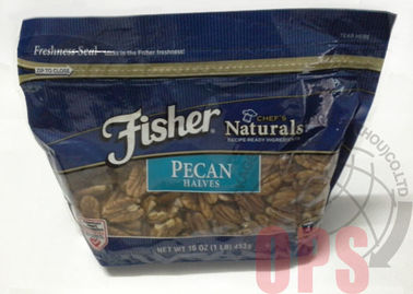 Stand Up Snack Packaging Bags , flat bottom stand up pouch with zipper for nuts