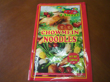Chowmein Noodles Packaging , Food Grade Pouch Bags Custom 340g