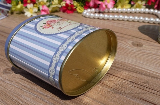 Gift Oval Tin Box Custom Logo Print For Candy / Coffee Packaging