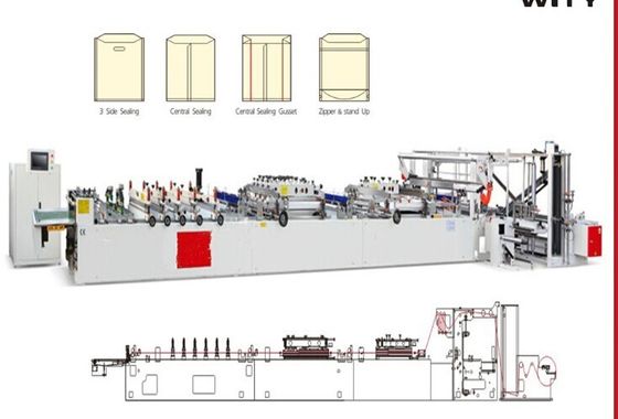 Laminated Pouch Plastic Bag Making Machine For High Speed PLC Controlled