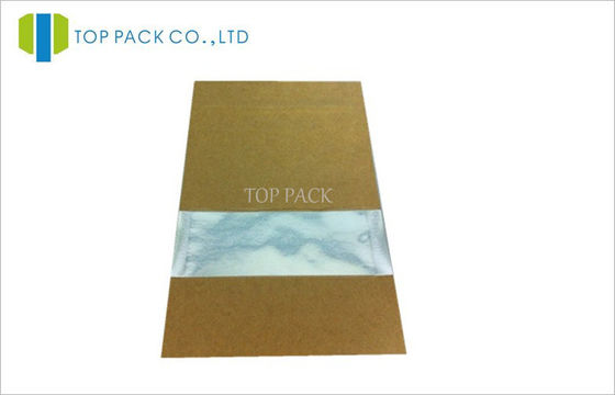 อลูมิเนียมฟอยล์เกรดอาหารกระดาษคราฟท์ยืนขึ้น Pouch Square Window