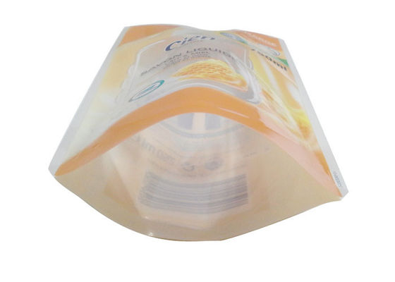 Shaped Window Stand Up Pouch , Bottom Gusset Three-side Sealed Standing Bags