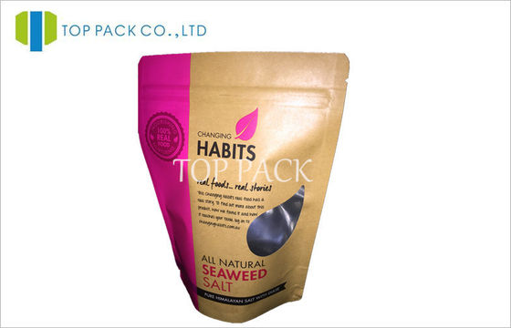 Special Window Kraft Paper Spices Packaging 500g Seaweed Salt Bags