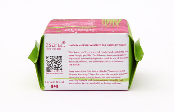Soft Plastic Sanitary Napkin Bags , Colorful Laminated Pouch