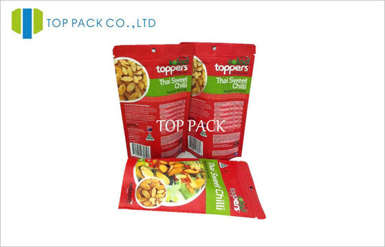 ถุงพลาสติก PET / VMPET / PE สีแดงลุกขึ้นยืนถุงอาหาร, ผงกาแฟฟอยล์บรรจุ 300 กรัม