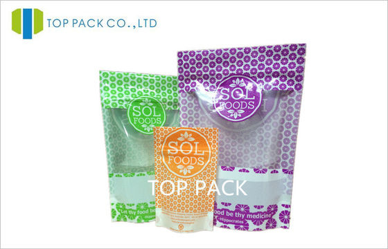 พลาสติก Resealable ยืนขึ้นบรรจุภัณฑ์อาหารบรรจุภัณฑ์สำหรับลูกกวาด