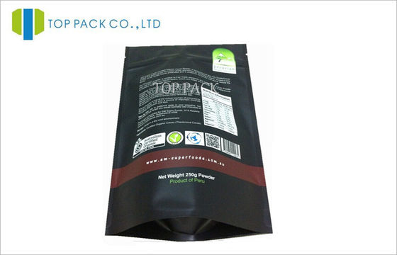 อาหารสุขภาพผงซิป Stand Up Pouches อาหารเสร็จสิ้น Matte Custom