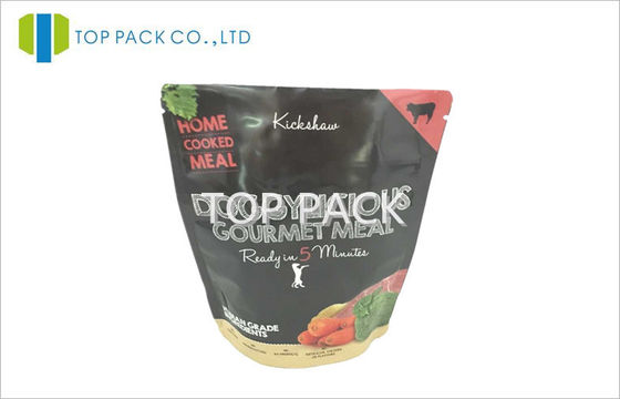 Black AL / PE พิมพ์ขึ้นยืนขึ้นถุงไม่มีซิปสำหรับ Cookies / Nuts ความร้อนปิดผนึก