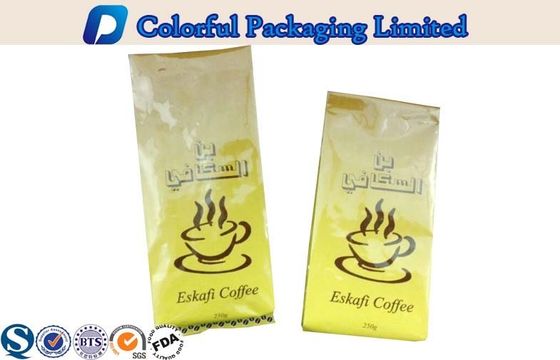 Flat Bottom Stand Up Zipper Bags , Valve Stand Up Foil Pouches