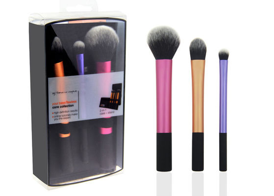 Flat Top Travel Makeup Brush Set / Private Label Makeup Brushes With Portable Pouch