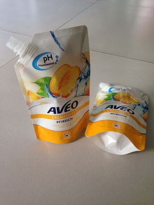 ถุงลามิเนท Spouted บรรจุภัณฑ์ถุงโพลีสำหรับนมถั่วเหลือง Stand Up Spout Pouch