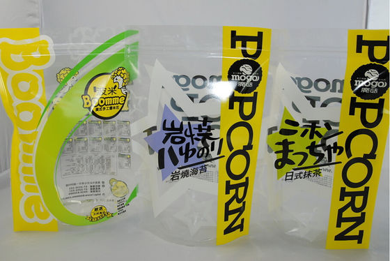 Plastic 3 layers Laminated reclosable plastic bags standing food doypack