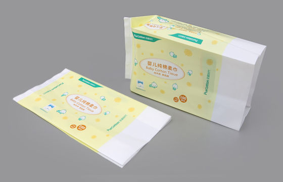 Laminated Adhesive Sticker Side Gusset Bag For Baby Wet Tissue