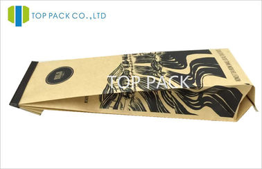 Brown Coffee Kraft Paper Packaging Side Gusset Bags Aluminum Foil Tin Tie