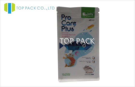 สี่เหลี่ยมผืนผ้าด้านล่างยืนขึ้น Pouch บรรจุภัณฑ์ Zippered สำหรับแฮมสเตอร์อาหาร