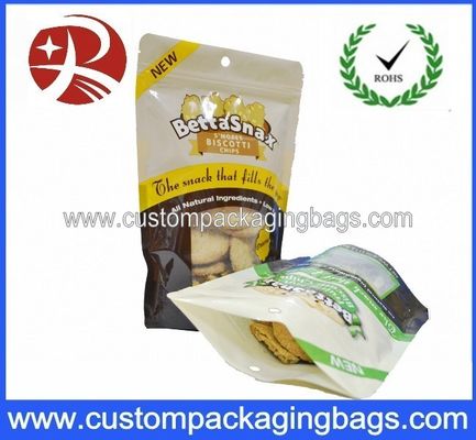 Ziplock พลาสติกยืนขึ้น Pouches บรรจุภัณฑ์สำหรับบิสกิต / คุกกี้