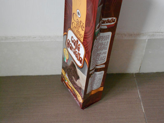 อลูมิเนียมเมล็ดกาแฟบรรจุภัณฑ์ถุง Matte Finish ถุงฟอยล์สีน้ำตาล