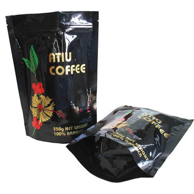ถุงอลูมิเนียมฟอยล์ปั๊มร้อนดำเคลือบมัน, บรรจุภัณฑ์ Ziplock Coffee Bean