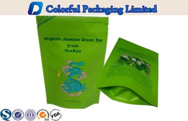 Zipper Top Aluminum Foil Stand Up Pouch 250g Customized For Slim Healthy Scented Tea