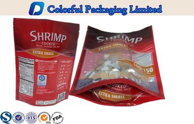 Colorful OEM Heating Seafood stand up pouch packaging With Window