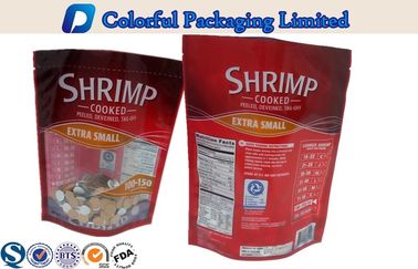 Colorful OEM Heating Seafood stand up pouch packaging With Window
