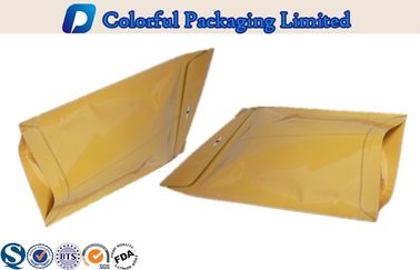 Yellow Ziplock Recycle Plastic Stand up Pouch For Tea , Snacks , Nut Food