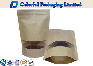 100g , 250g , 500g , 1kg kraft paper Stand Up Pouch with Window rectangle