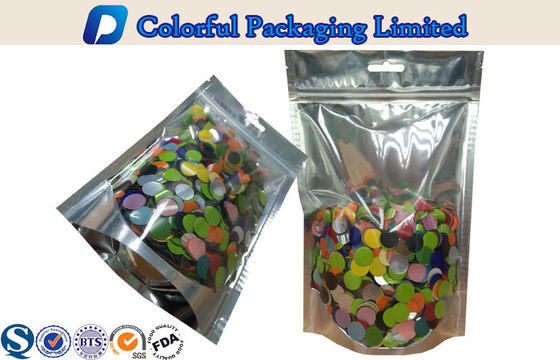 Resealed Aluminum foil Stand Up Pouch with Window / Zipper / Euro Hole