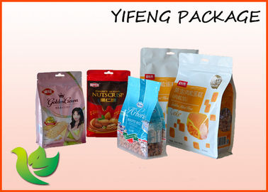 Stand Up Flat Bottom Pouch Snack Packing Recycable Plastic Quad Seal Bag