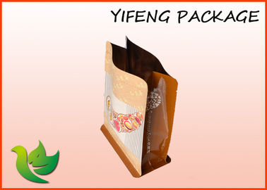 Stand Up Flat Bottom Pouch Snack Packing Recycable Plastic Quad Seal Bag