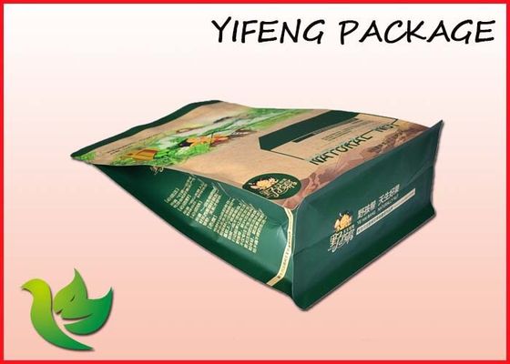 Square Bottom Box Pouch Flat Bottom Pouch For Nuts Snack Packaging