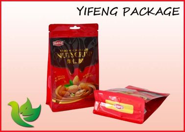 Food Packaging Flat Bottom Pouch With Zipper For Cookies Nuts Snack