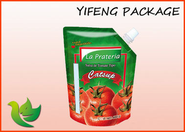 Plastic Tomato Sauce Pouch Leak Proof Spout Bag Packaging 9 Colors Printed