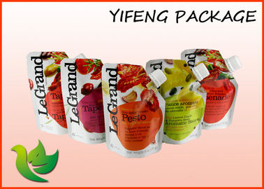Plastic Tomato Sauce Pouch Leak Proof Spout Bag Packaging 9 Colors Printed