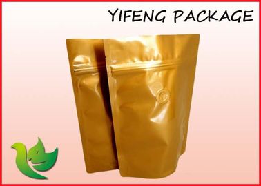 Stand Up Aluminum Foil Coffee Packaging Bag With Zipper And Valve